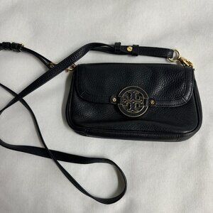 TORY BURCH AMANDA Crossbody Pebble Leather Handbag